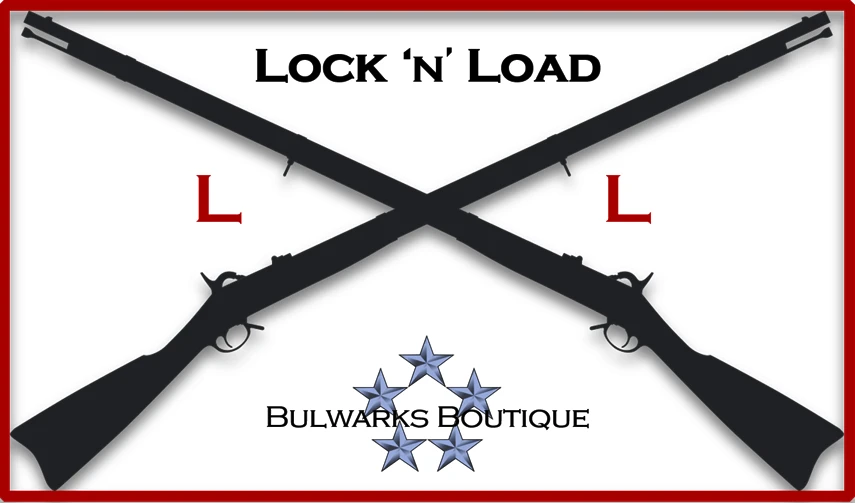 Lock 'N' Load Bulwarks Boutique Logo. Sample web design & development work project of Green Acres Webbing.